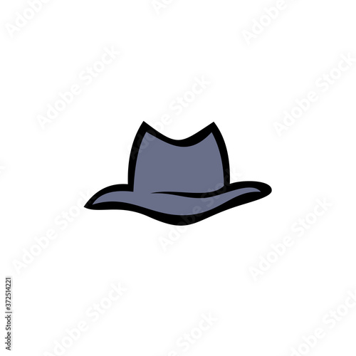 Fedora hat vector illustration. Isolated on white background.

