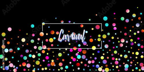 Carnival Confetti Explosion Vector Background. Falling Color Tinsel, Fiesta Celebration Design.  photo