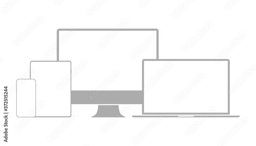 Set of icons computer monitor, laptop, tablet pc,mobile phone and with transparent screen. Set of icons computer monitor, laptop, tablet pc,mobile phone and with transparent screen.