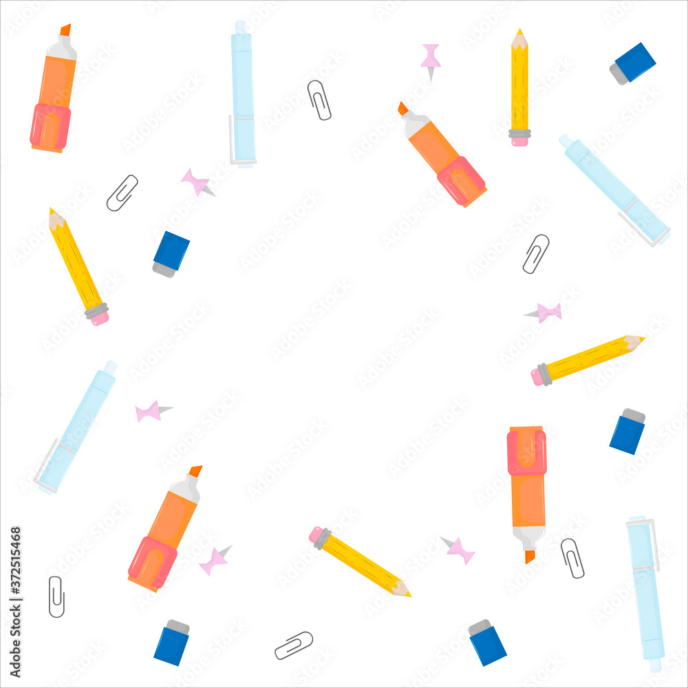 Banner with the image of stationery. Pencil vector Banner with the image of stationery. Pencil vector