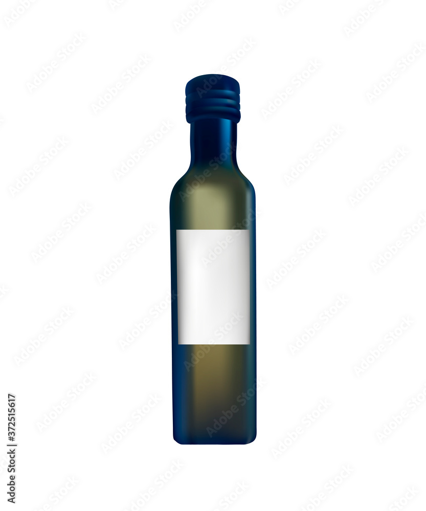 Glass bottle with oil . Packaging design. Healthy vegetarian product. Glass bottle with oil . Packaging design. Healthy vegetarian product.