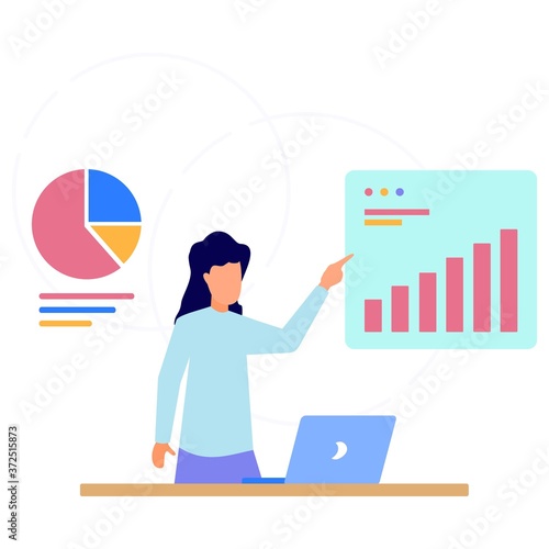 Illustration vector graphic cartoon character of business analysis