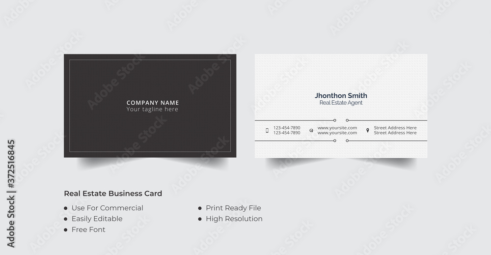 Modern Real Estate Agency Blue Business Card Template Design Modern Real Estate Agency Blue Business Card Template Design