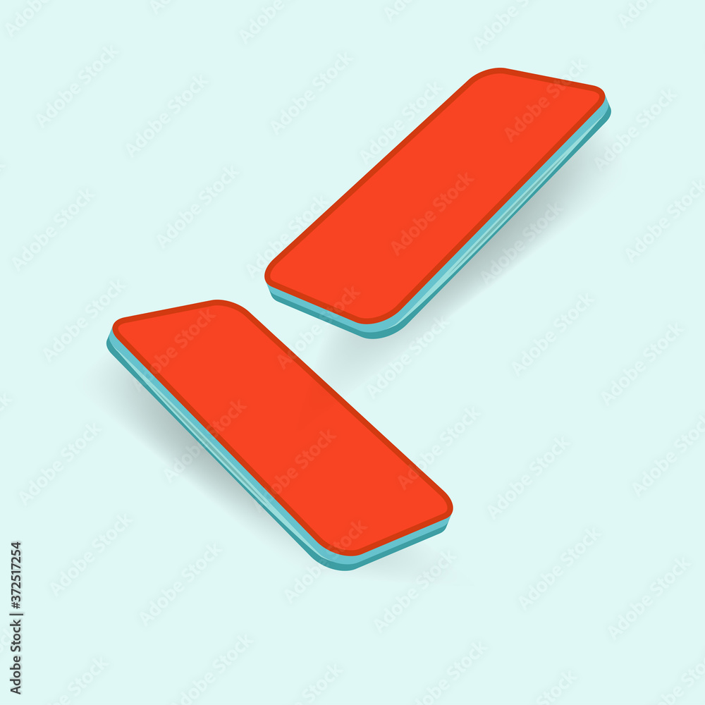 Modern isometric Smart phone Vector mockup template Modern isometric Smart phone Vector mockup template