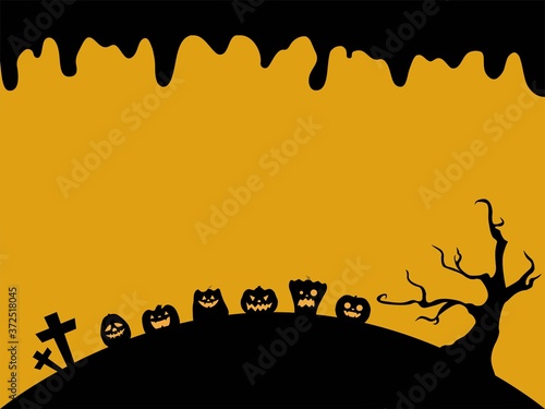 ジャックオランタンの上下フレーム_横長