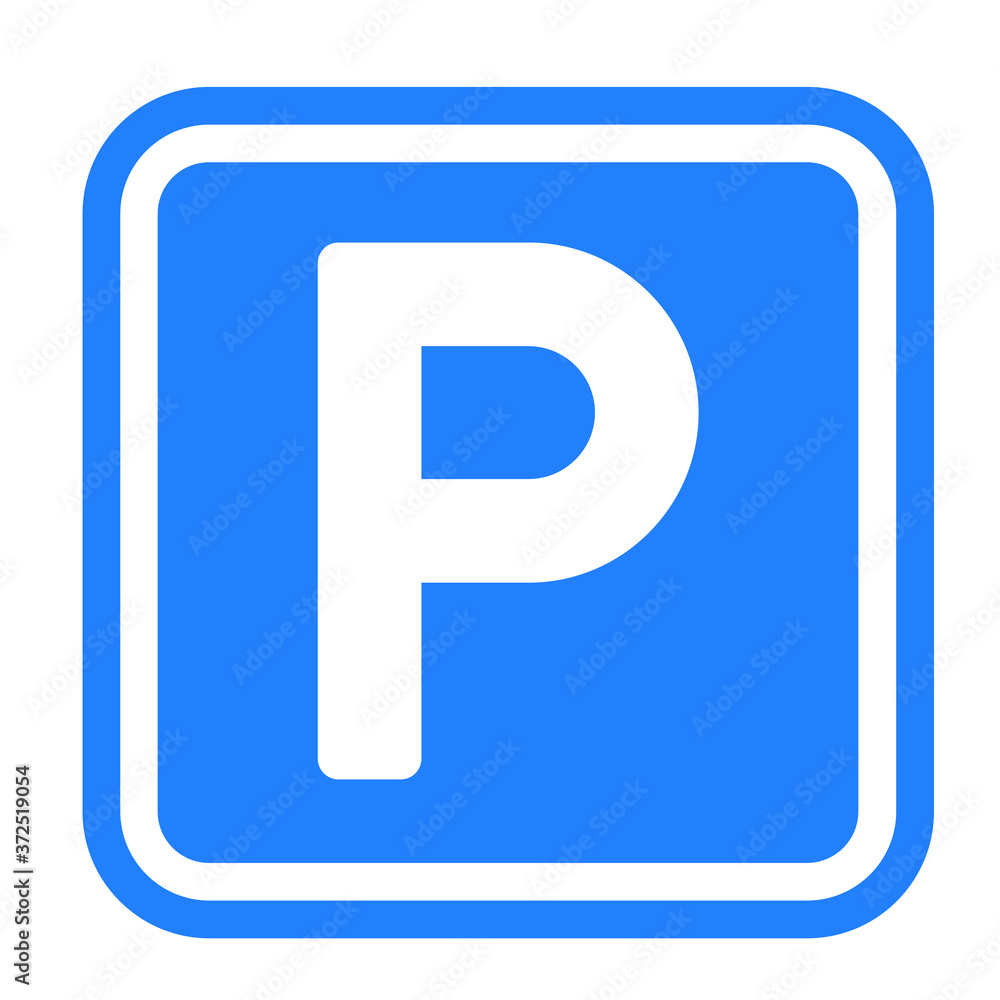 Car parking space zone icon. Parking lot. Car park. Flat vector vehicle area sign. Blue info, information board, road sign. P pictogram. Car parking space zone icon. Parking lot. Car park. Flat vector vehicle area sign. Blue info, information board, road sign. P pictogram.