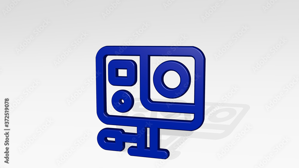 go pro 3D icon casting shadow, 3D illustration for editorial and apple go pro 3D icon casting shadow, 3D illustration for editorial and apple