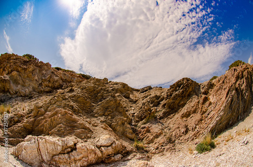 rocky beach in Greece Anavyssos photo