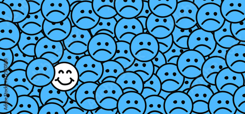 Obraz na płótnie Slogan Hello or happy blue monday with smile Vector icon sign The most depressin