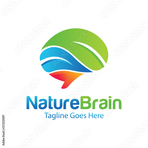 Health Brain logo designs concept vector, Nature Mind logo template