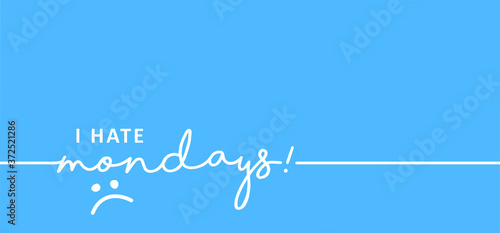 Blue monday with smile. Slogan hello or happy monday in January. Vector icon sign The most depressing day of the year The day commit suicide and depression motivation. Funny sadness cartoon smiling