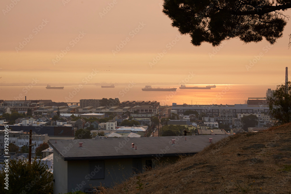 Smokey Sunrise over San Francisco Bay