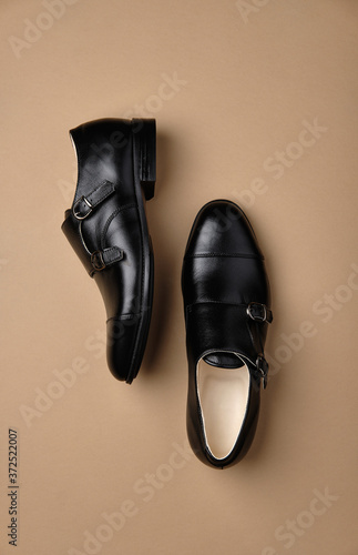 Male shoes. Derby. Men's fashion leather shoes