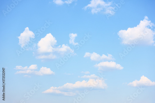 Canvas Print Blue sky with rare white clouds,