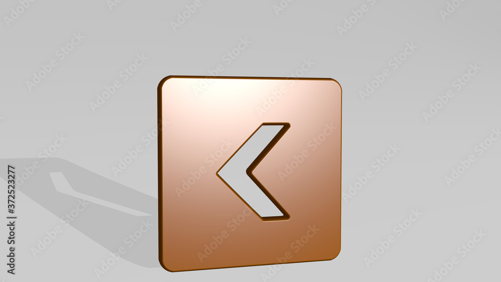 ARROW RECTANGLE LEFT 3D icon casting shadow, 3D illustration for background and design ARROW RECTANGLE LEFT 3D icon casting shadow, 3D illustration for background and design
