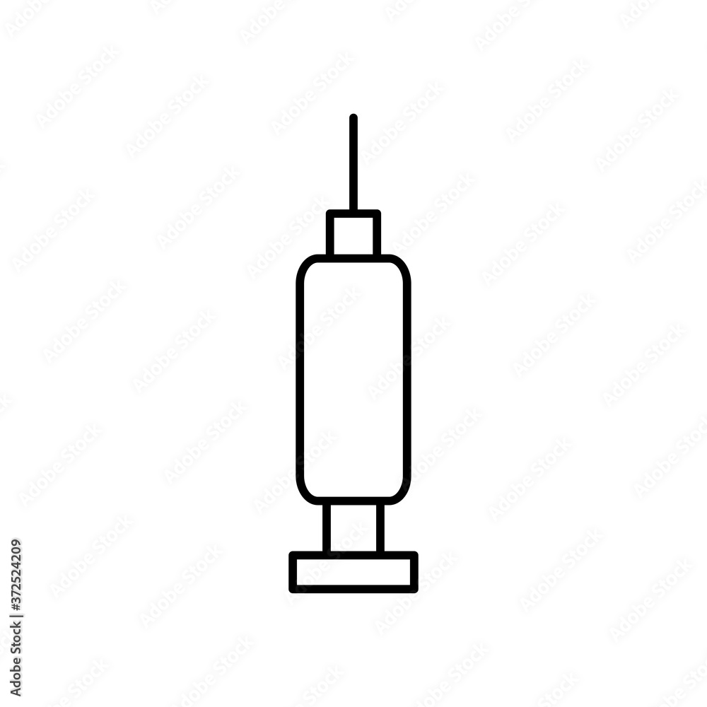 medication injection icon, line style