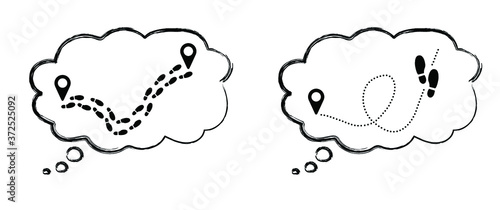 tracking track footprints human shoes shoe sole funny feet footsteps route people silhouette follow vector hiking icon steps sign foot Walks Walking wallpaper banner Trekking footmark fun navigation 