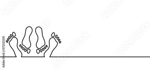 Romantic young couple love on bed, bedroom Passionate sex icon lovers (condom) Bare footprints Feet and foot steps Fun vector gender sexy position or kissing Heart month Male and female sex bed symbol