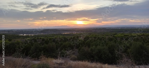 sunset over the river