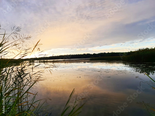 sunset over the river