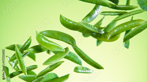 Flying peas husks isolated ...