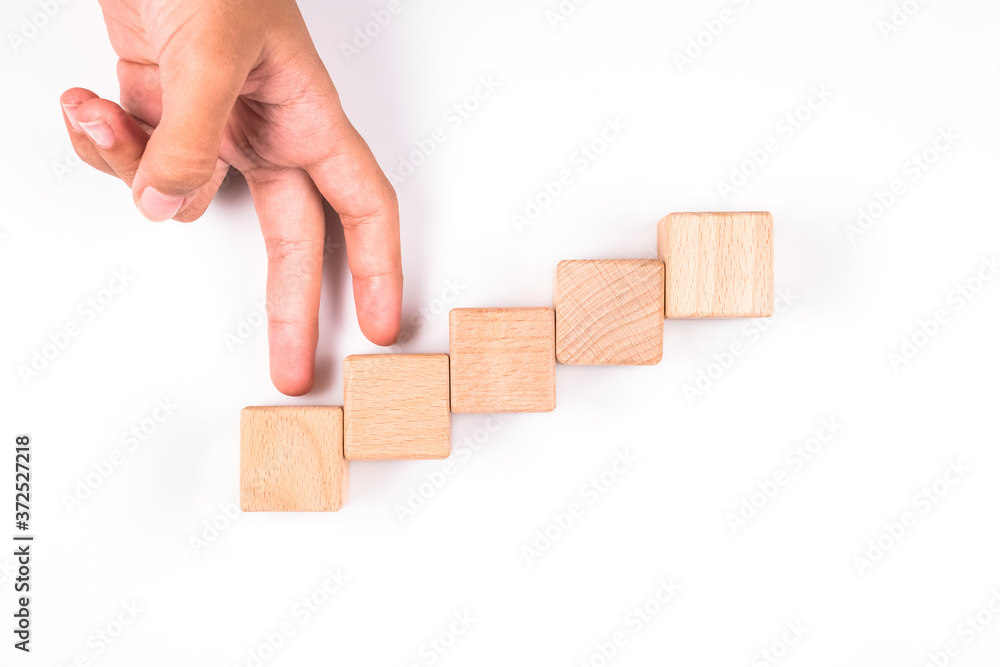 Ταπετσαρία Finger Step Up the Wood Block Stair