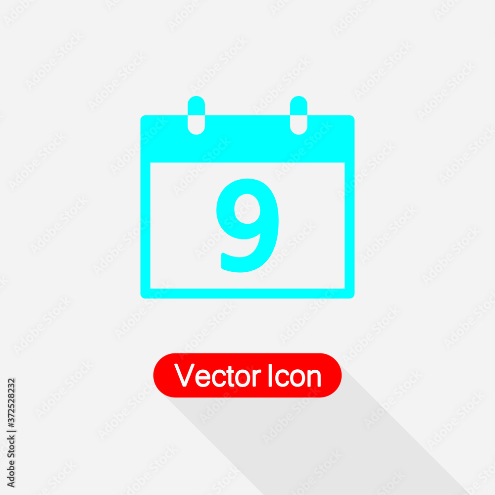 9 Calendar Icon Vector Illustration Eps10 9 Calendar Icon Vector Illustration Eps10