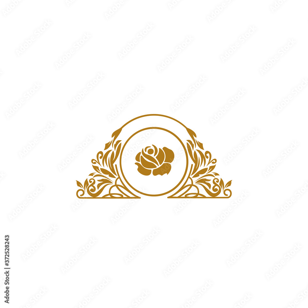 Beauty design element. Floral design. Emblem design on white background