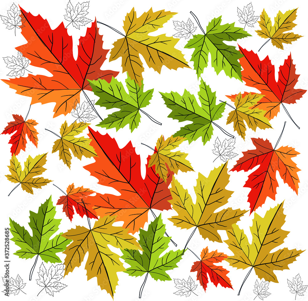 autumn maple leaves seamless pattern