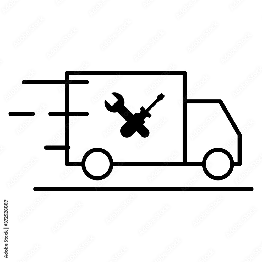 Outdoor service car icon