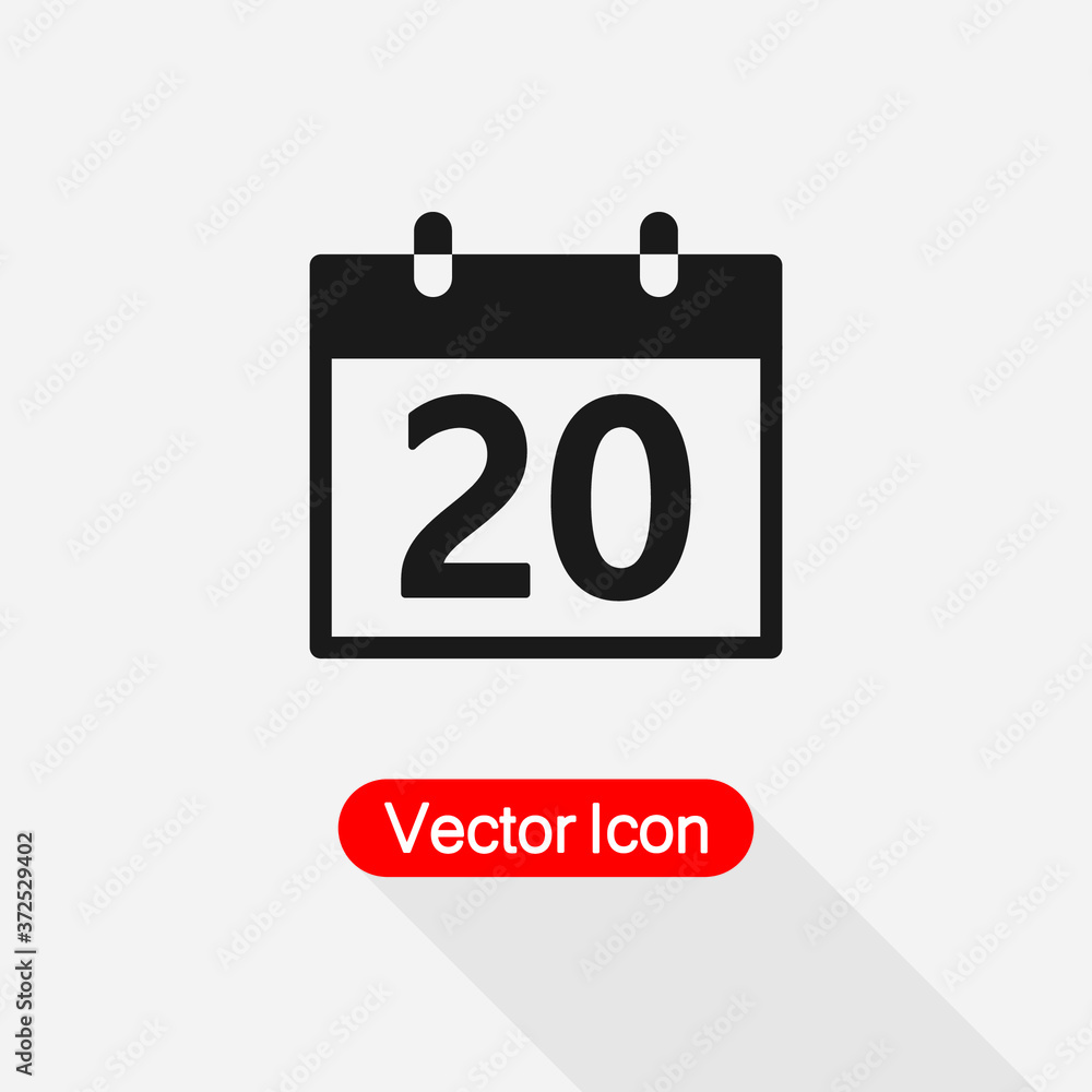 20 Calendar Icon Vector Illustration Eps10 20 Calendar Icon Vector Illustration Eps10