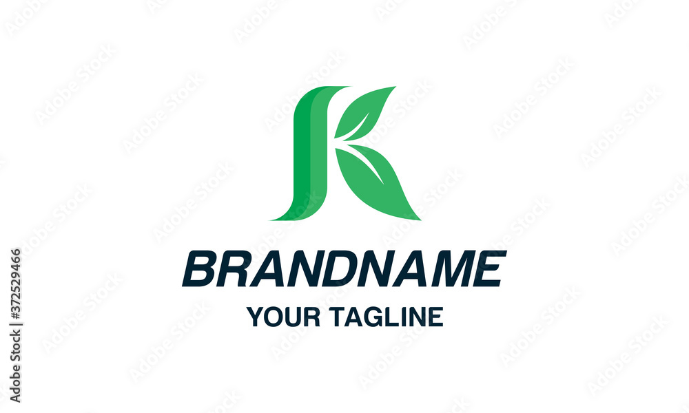 Fototapeta premium Letter K leaf logo design vector EPS