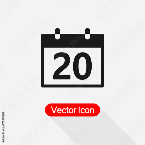 20 Calendar Icon Vector Illustration Eps10