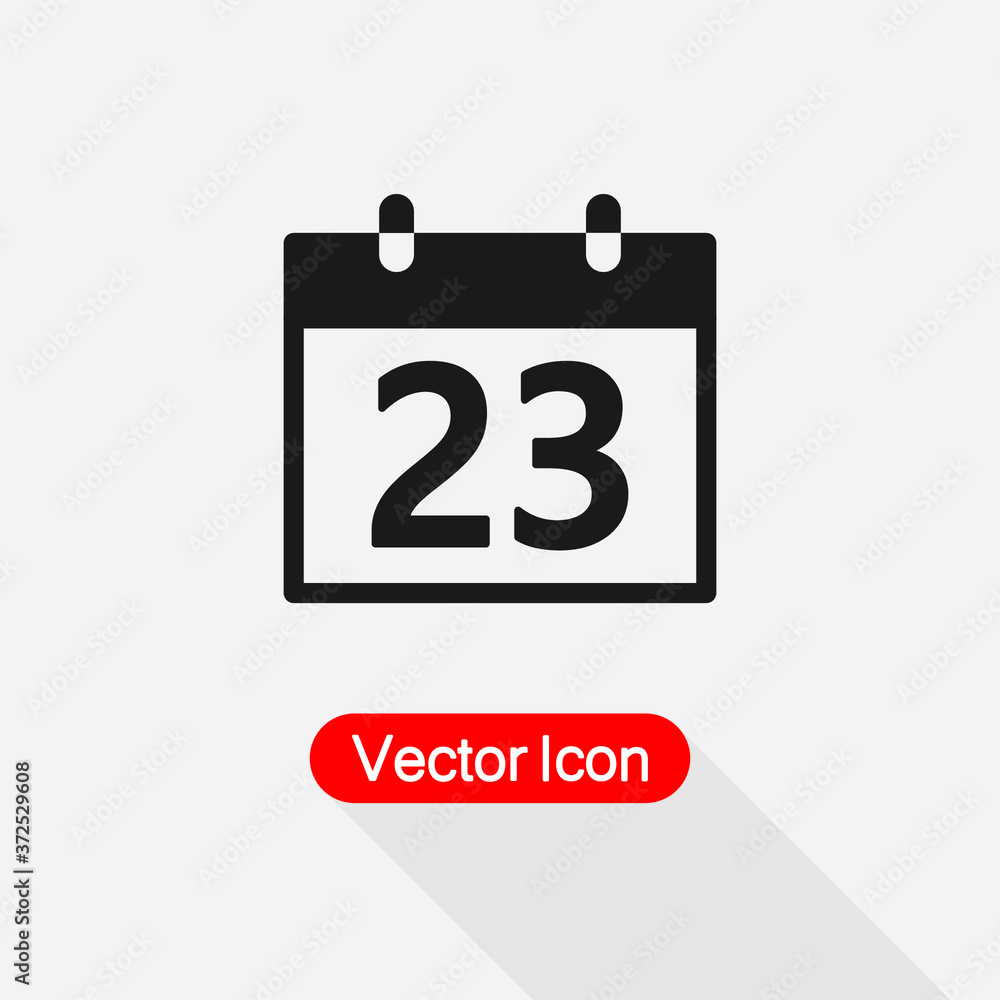 Fototapeta premium 23 Calendar Icon Vector Illustration Eps10