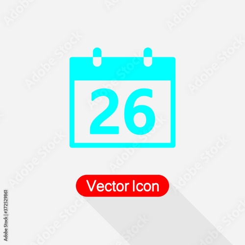 26 Calendar Icon Vector Illustration Eps10