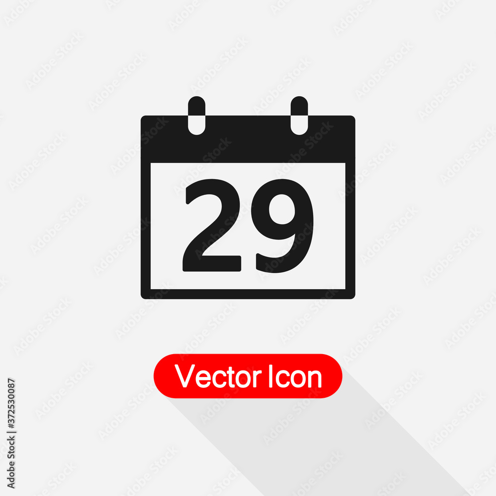29 Calendar Icon Vector Illustration Eps10 29 Calendar Icon Vector Illustration Eps10