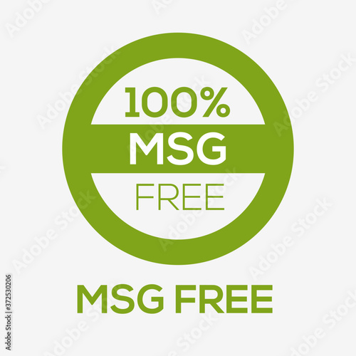 (MSG free) Mono sodium glutamate  label sign, vector illustration.