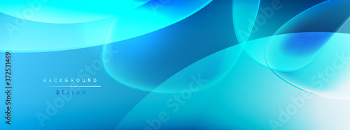 Vector abstract background - liquid bubble shapes on fluid gradient with shadows and light effects. Shiny design template for text