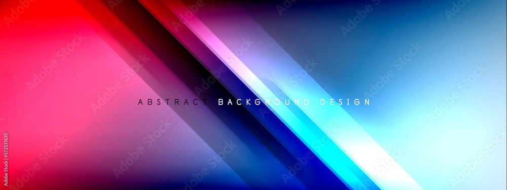 Naklejka premium Motion concept neon shiny lines on liquid color gradients abstract backgrounds. Dynamic shadows and lights templates for text