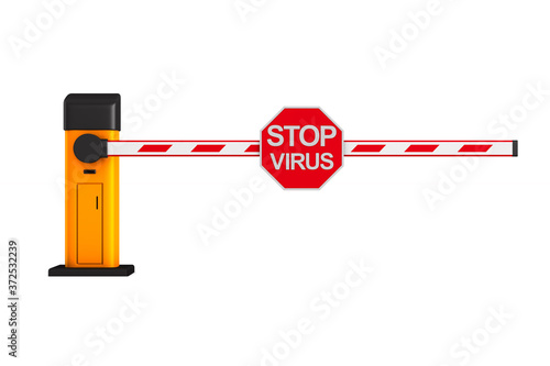 automatic barrier with sign...