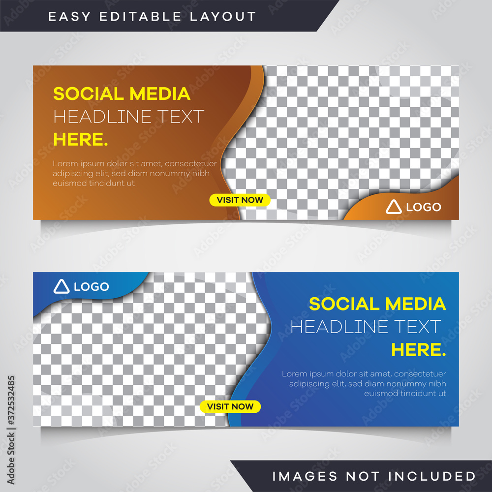 Obraz premium Abstract banner design template collection, Horizontal header web banner