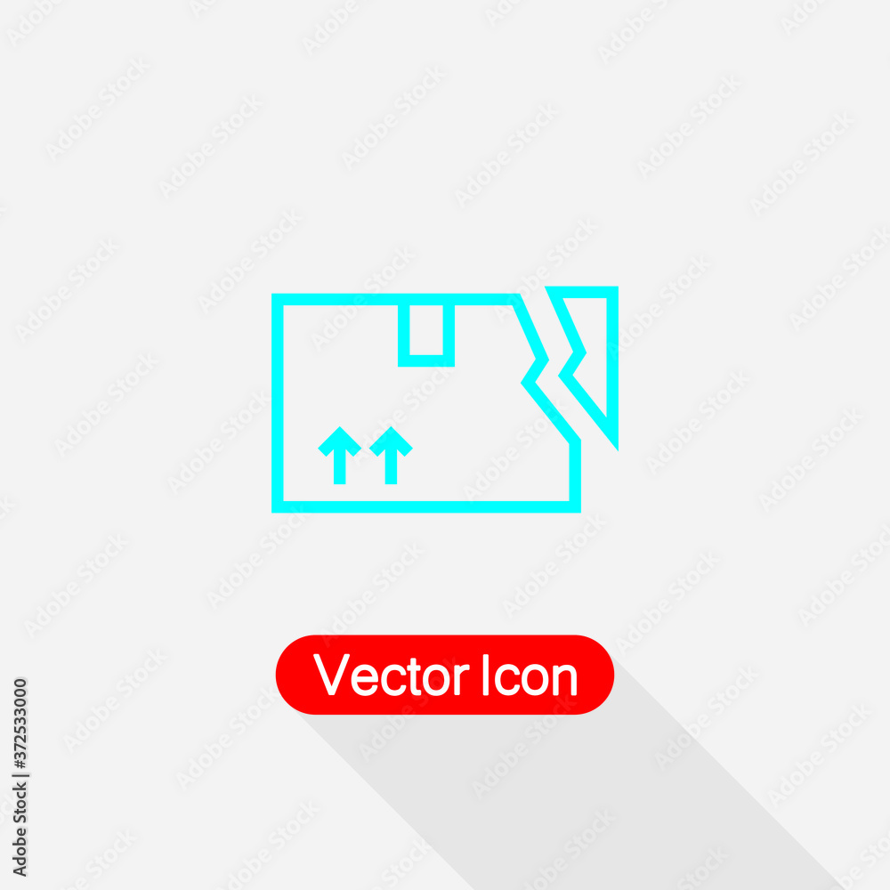 Broken Box Icon Vector Illustration Eps10 Broken Box Icon Vector Illustration Eps10