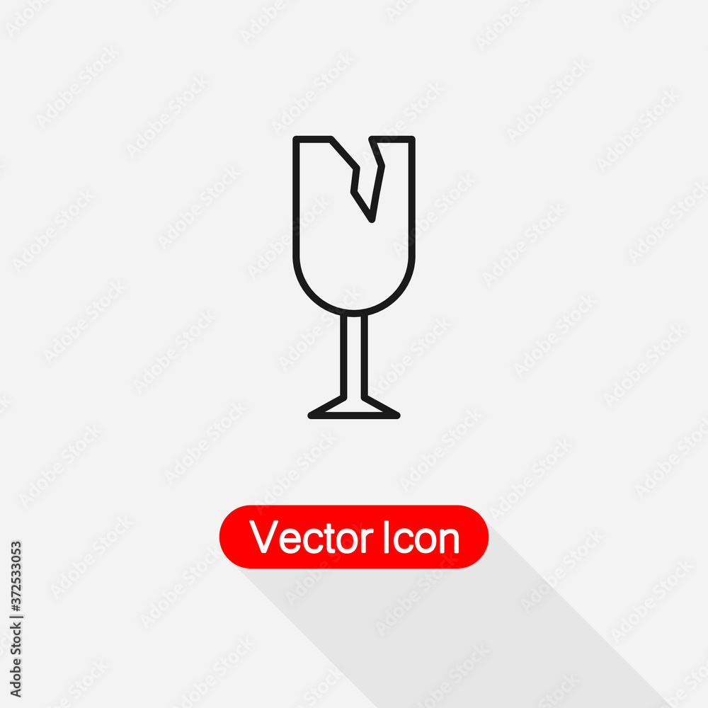 Broken Glass Garbage Icon Vector Illustration Eps10 Broken Glass Garbage Icon Vector Illustration Eps10