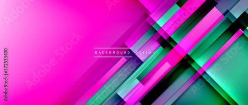Dynamic lines on fluid color gradient. Trendy geometric abstract background for your text, logo or graphics