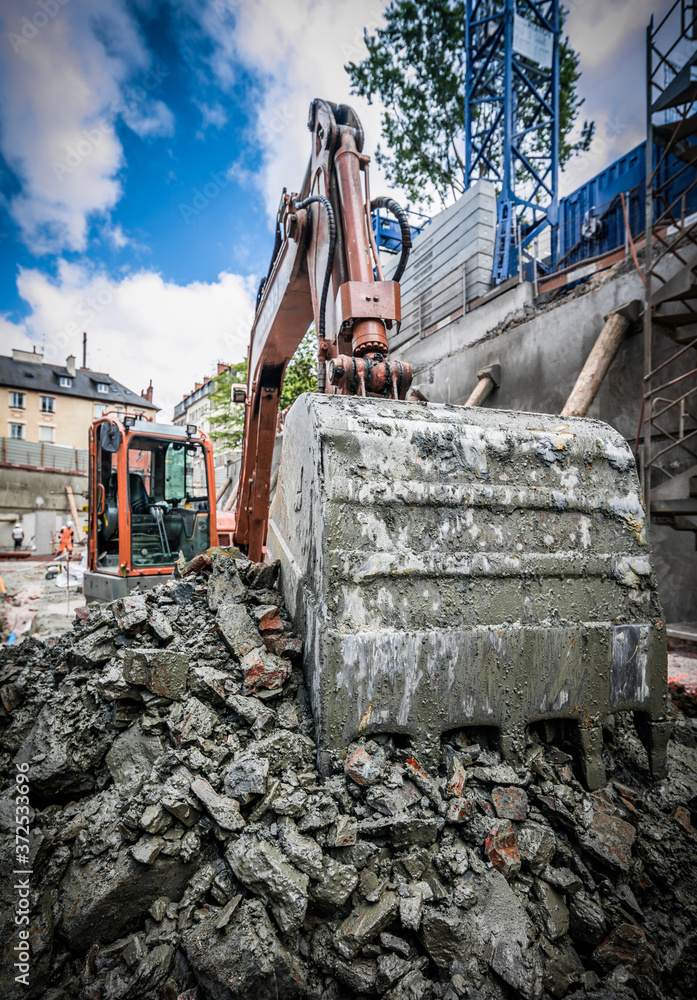 Fototapeta premium Excavator in a construction site