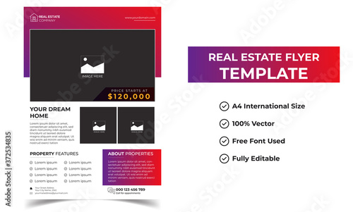 Modern Real Estate Flyer Design Template,  Modern Home Selling Beautiful Flyer Design