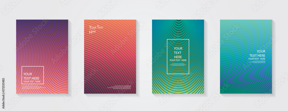 Minimal modern cover design. Dynamic colorful gradients. Future geometric patterns. Blue, pink, yellow, green, orange, purple placard poster template.