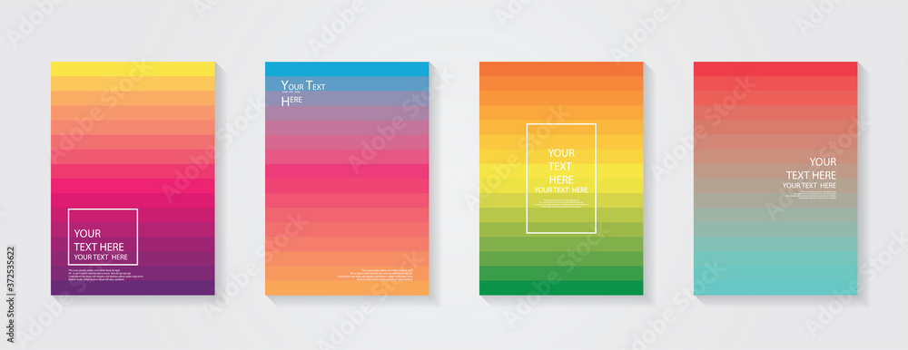 Minimal modern cover design. Dynamic colorful gradients. Future geometric patterns. Blue, pink, yellow, green, orange, purple placard poster template.