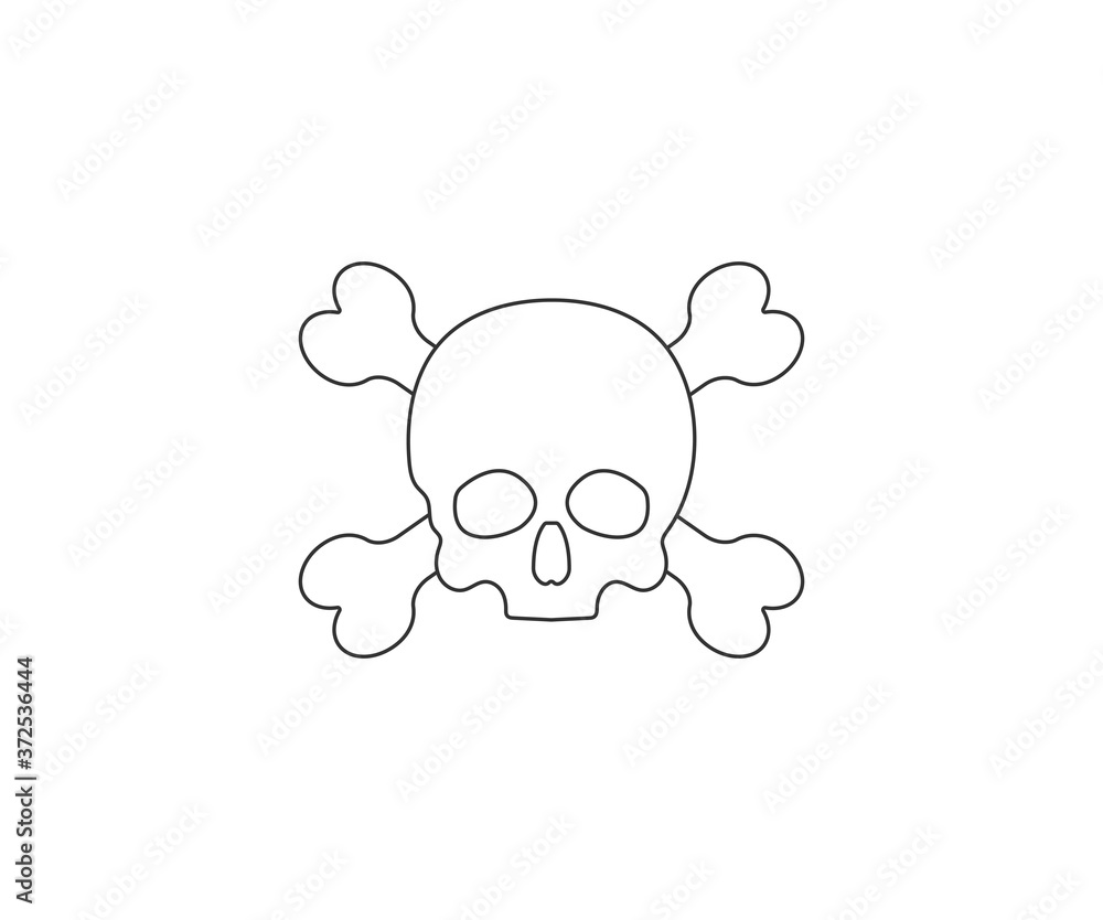 Skull, bone, halloween icon. Vector illustration, flat design. Skull, bone, halloween icon. Vector illustration, flat design.