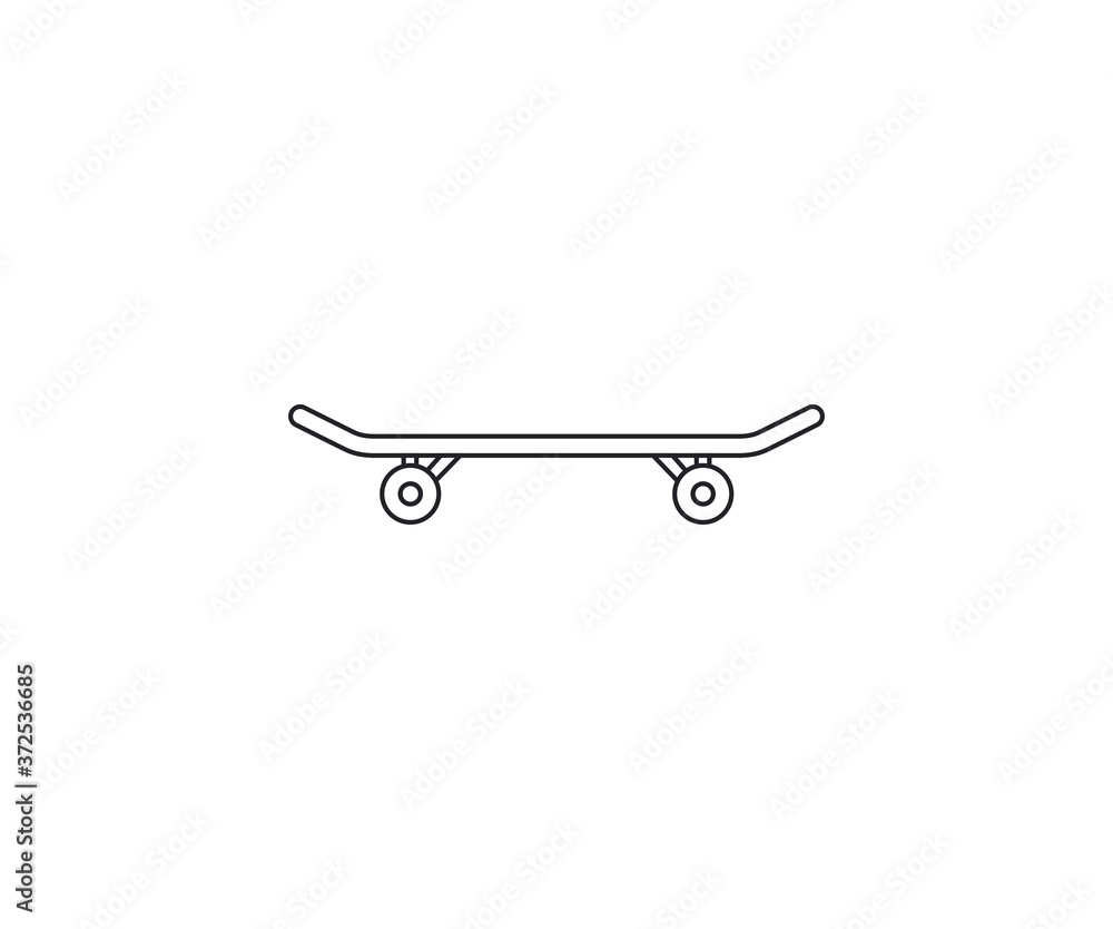 Board, skateboard icon. Vector illustration, flat design.